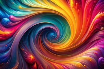 Fototapeta premium Vibrant, swirling shapes and hues create a mesmerizing, softly focused abstract background, ideal for adding a pop of color to digital designs and marketing materials.