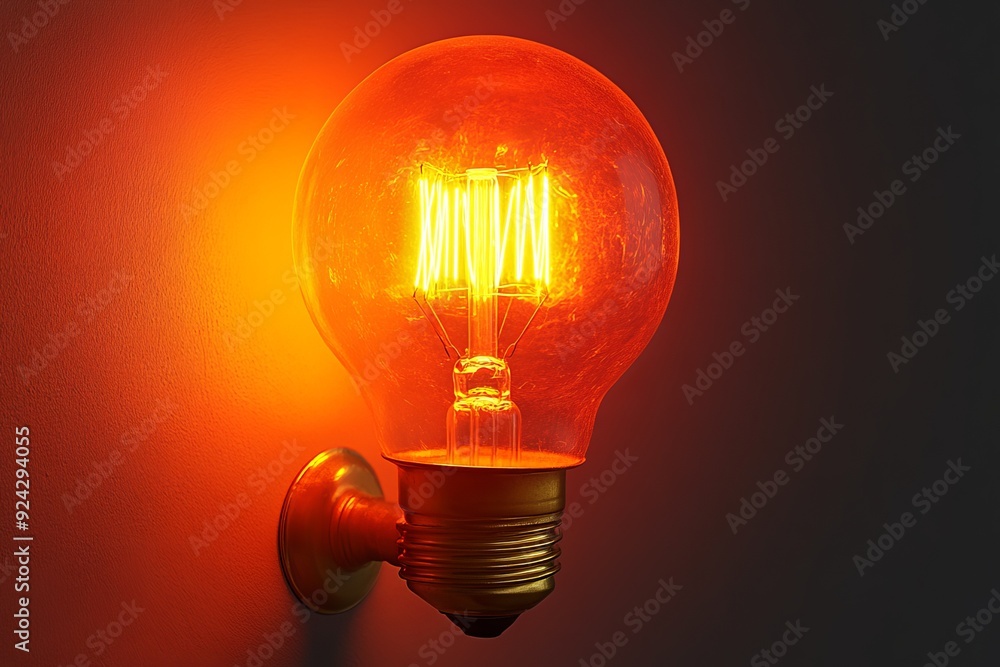Poster creative light bulb with a brain inside merging ideas of innovation intellect and enlightenment in a