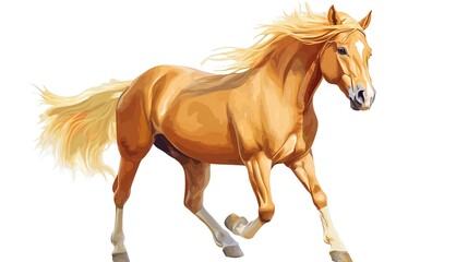 Obraz premium a beautiful horse full body on a white background