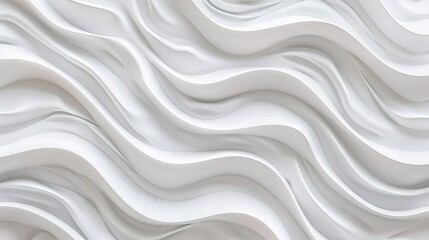 Fototapeta premium Abstract white wavy pattern, modern minimal design.