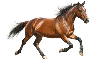 Stallion isolated on white background, cut out 