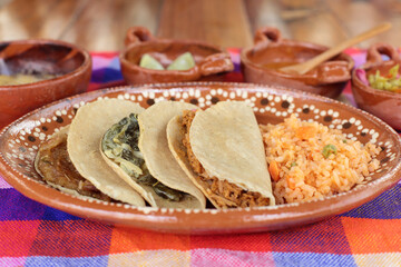 Traditional tacos known as tacos de guisado