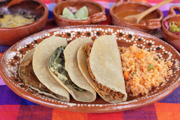 Traditional mexican food in tacos