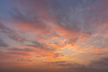 Breathtaking Sunset Over Colorful Clouds Illuminating the Sky