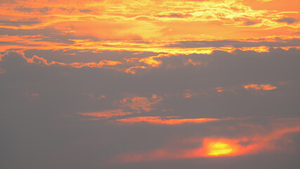 beautiful golden sky and sunlight in the morning