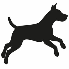 black dog isolated on white, dog vector illustration, animal vector art, dog silhouette, dog vector icon, dog jumping cartoon line art, eps