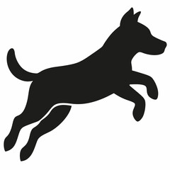 black dog isolated on white, dog vector illustration, animal vector art, dog silhouette, dog vector icon, dog jumping cartoon line art, eps