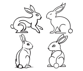 Outline illustration of a rabbit