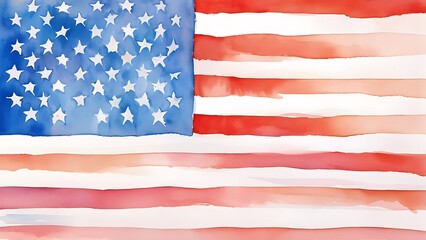 ilustration watercolor a american flag