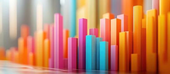 Colorful Abstract Bar Graphs Representing Data Analysis and Business Growth in a Modern Style