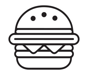 Burger icon isolated on white background. Modern and editable burger icon silhouette vector