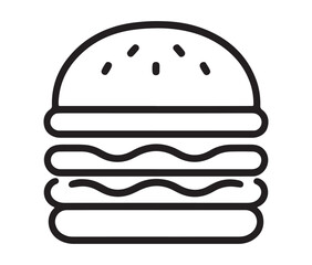 Burger icon isolated on white background. Modern and editable burger icon silhouette vector