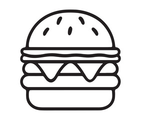 Burger icon isolated on white background. Modern and editable burger icon silhouette vector