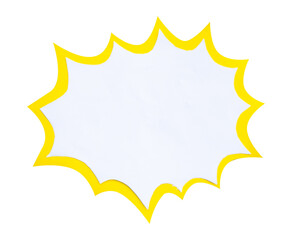 sun and clouds paper bubble speech isolated