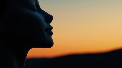 Naklejka premium Emotional stability demonstrated by a serene face meditating
