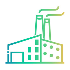 factory building Line Gradient Icon