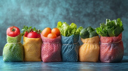 set of beeswax food wraps in vibrant colors, used to cover fresh produce on a kitchen table, soft ambient lighting, natural and reusable tones