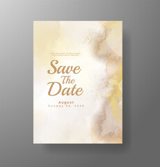 Wedding invitation with Abstract splashed watercolor background