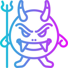 Evil Gradient Icon Design Vector