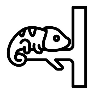 recommend clip art: chameleon Line Icon