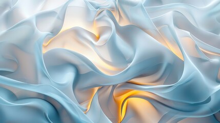 Obraz premium Abstract blue and orange glowing waves.