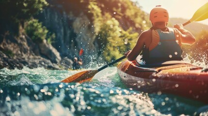 Kayaking Through Rapids