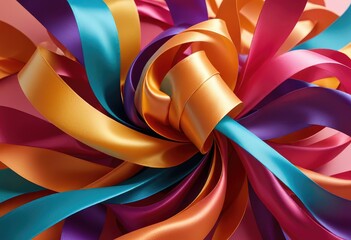 ribbons on white background