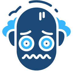 Fear Solid Color Icon Design Vector