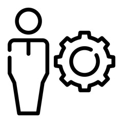 work process line icon