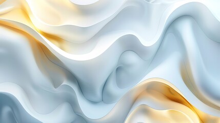 Fototapeta premium Abstract wavy background with golden and blue colors.