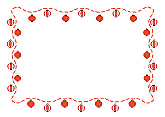 日本のお祭りの赤い提灯のフレーム