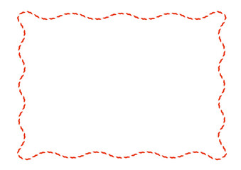 日本の縁起の良い紅白の紐のフレーム