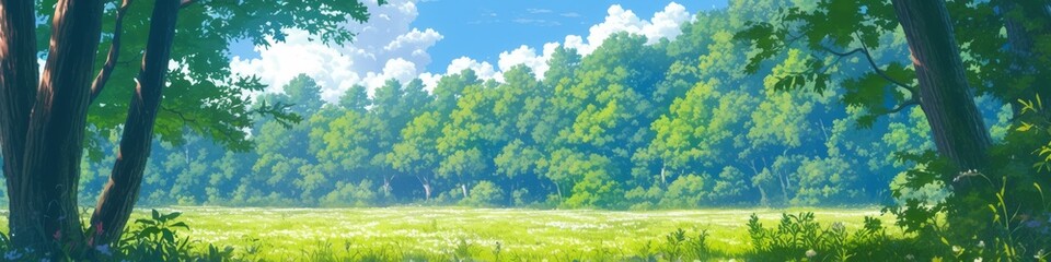 Obraz premium Enchanting Winter Wonderland: Magical Anime-Style Forest Village with Sparkling Snow and Festive Lights. Dreamy 2025 Christmas and New Year Scene for Creative Marketing, Game Illustrations, and 4K Wal