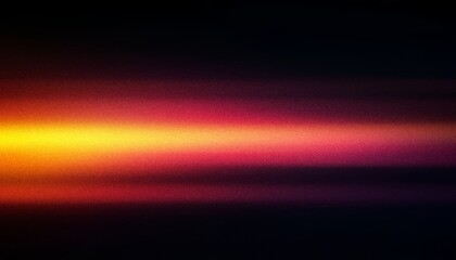 Fototapeta premium A vibrant colorful streak flows across a dark background, transitioning smoothly from blue to green through a fiery orange center, grainy texture with copy space area.