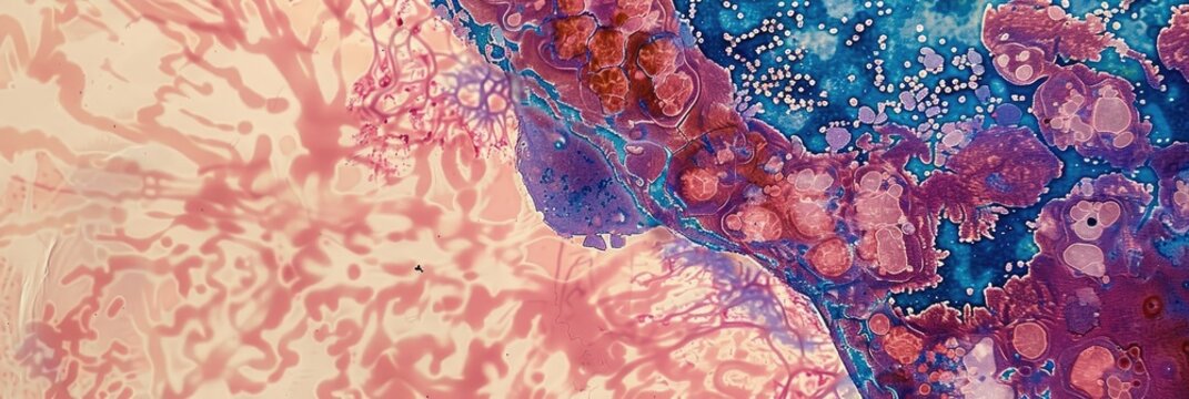 Testing for Lynch Syndrome in Colon Cancer Samples: The upper section shows standard H&E staining, while the lower section illustrates immunohistochemistry (IHC) staining for mismatch repair proteins