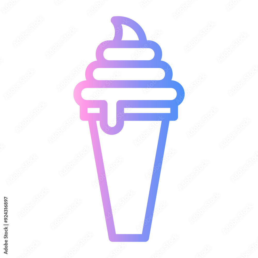 Poster ice cream Line Gradient Icon