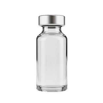 PNG Clear glass vial with silver cap for storing liquid substances