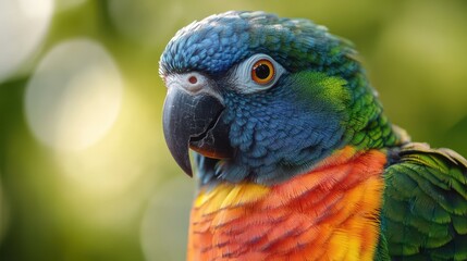 Obraz premium Colorful Parrot Close-Up Portrait