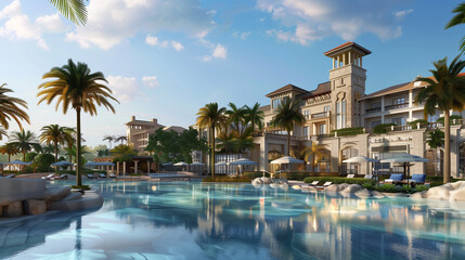 Fototapeta premium Ocean view luxury resort hotel