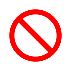 prohibited or not allowed sign with red color