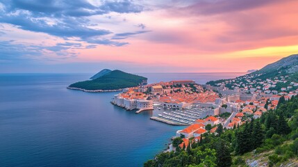 Fototapeta premium Picturesque Sunset Over Dubrovnik, Croatia