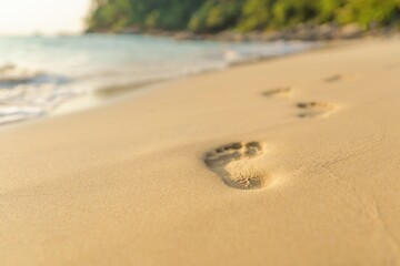 footprints on the sand