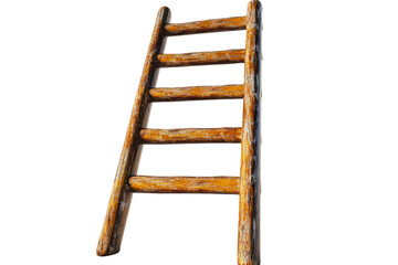 PNG Rustic wooden ladder standing upright against a plain background