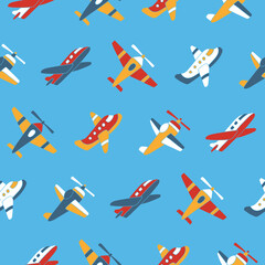 Collection of Plane Vector Seamless Pattern illustration Design