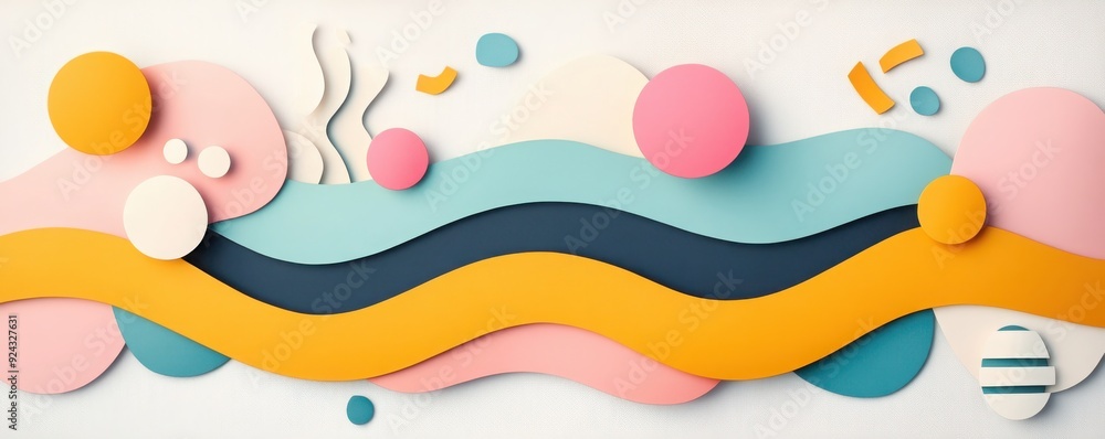 Poster abstract colorful shapes create a playful and vibrant composition, perfect for backgrounds and creat