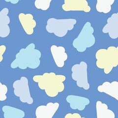 Bunch of Cloud Vector Seamless Pattern illustration Design