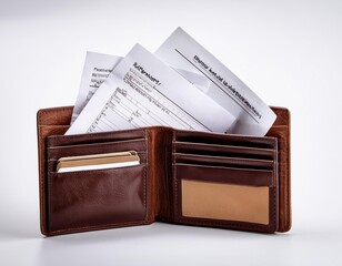 Empty Wallet with Bills