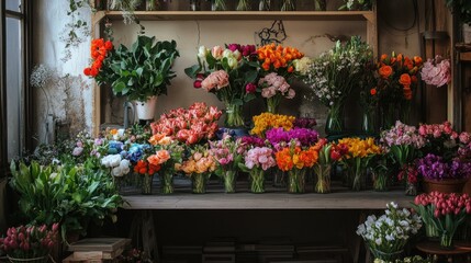 Colorful Bouquet in a Flower Shop