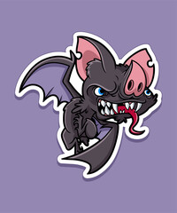 Vampire Bat Halloween Design Sticker