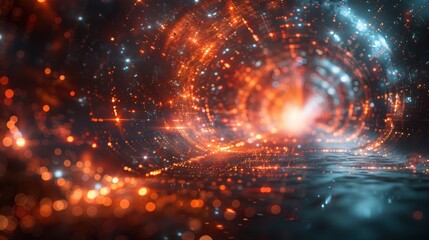 Obraz premium A 3D abstract representation of a central hub with connections radiating outward, symbolizing a connection point.